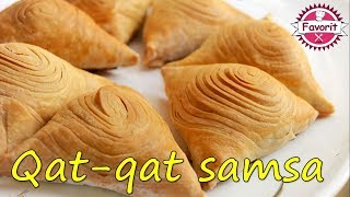 🔵 Samsa börəyinin hazırlanması  Qat qat samsa börək  Özbek börek yapımı [upl. by Erastatus]