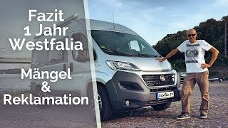 1 Jahr Westfalia Amundsen  Mängel amp Reklamationen  Wohnmobil Langzeittest [upl. by Shurlock410]