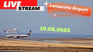 1062023 Saturday Action  Landings amp Takeoffs 55 lanzarote airport [upl. by Ynahirb]