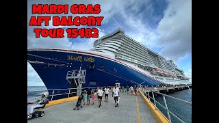 The Ultimate Mardi Gras Aft Balcony Cabin Tour 15482 [upl. by Namyl]