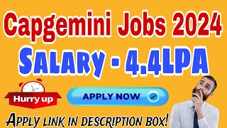 Capgemini Recruitment 2024 Hiring for Freshers Salary – Rs 4 25 LPA [upl. by Adrell]