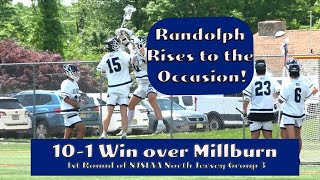 Randolph 10 Millburn 1  HS Boys Lacrosse  North Group 3 1st Round  Mark Manolis 4 goals [upl. by Aldis]