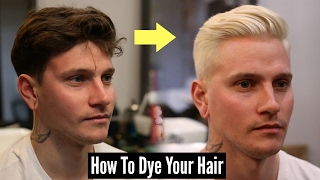 How To Dye Your Hair Platinum Blonde  Mens Hair Tutorial 2023 [upl. by Yelyr]