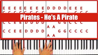 He’s A Pirate Piano How to play Pirates He’s A Pirate Piano Tutorial [upl. by Nadean877]