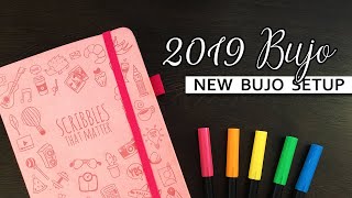 NEW BULLET JOURNAL SETUP 💜 New bullet journal setup for 2019 [upl. by Faith791]