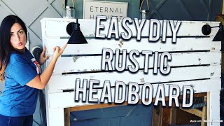 Easy DIY Rustic Headboard lighted king headboard tutorial [upl. by Nessaj56]