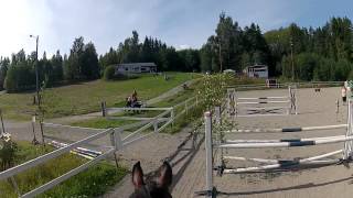 Helmet cam  Show jumping  Amanda Hedlund amp Pajero 120 [upl. by Eidnak]