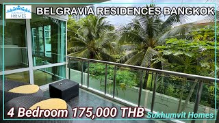 Luxury Condo For Rent Belgravia Residences 4 Bedroom 175000 THB Monthly [upl. by Hada]