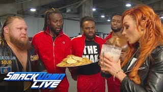 Becky Lynch downs Heavy Machinerys epic protein shake SmackDown LIVE Jan 15 2019 [upl. by Tol658]