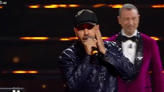 Sanremo 2022  ospite Checco Zalone  poco ricco  Cenerentola trans e il cugino Albano [upl. by Akiner975]