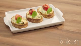 Receita de Bruschetta de Ricota Caseira com Tomate Confitado [upl. by Ulu]