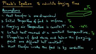 Food Freezing  Estimate freezing time using Planks equation [upl. by Rolfe]