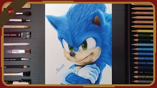 Drawing Sonic the Hedgehog  AdjercyArt [upl. by Nnil269]