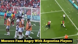 Morocco Fans Attack Argentina Players  Morocco Fans Angry Reaction  Argentina Disallowed Goal [upl. by Oira]