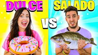 Comiendo DULCE vs SALADO por 24 Horas con Mi Mejor Amigo 😋🤮 Sandra Cires Art [upl. by Eille4]