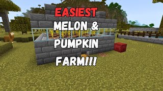 EASIEST Melon and Pumpkin Farm Minecraft Bedrock 121 MCPEXboxPS4Nintendo SwitchWindows10 [upl. by Gnoht]