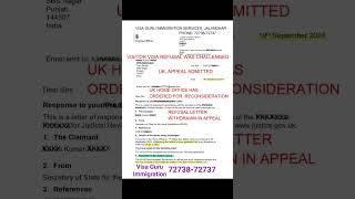 UK visitor visa Refusal withdrawn in AppealHome office orders for Reconsideration touristvisa [upl. by Chaffee]