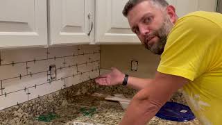 Installing Subway Tile as Kitchen Backsplash [upl. by Ronel]