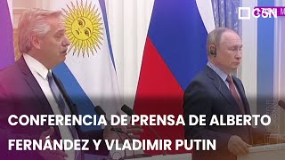 GIRA de ALBERTO FERNÁNDEZ en RUSIA CONFERENCIA de PRENSA JUNTO a VLADIMIR PUTIN [upl. by Sucramel]