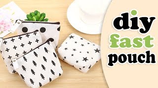 DIY POUCH BAG  Zipper Mini Wallet Purse Tutorial [upl. by Eiramlirpa]