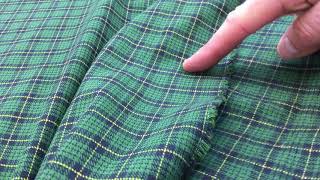 Green Check Plaid Curtain and Light Upholstery Fabric  54quotW  BTY  Cotton [upl. by Yance324]