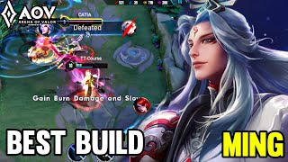 AOV  NEW HERO MING GAMEPLAY  BEST BUILD  ARENA OF VALOR LIÊNQUÂNMOBILE ROV COT [upl. by Notnil]