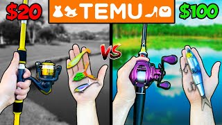 20 vs 100 Temu Budget Fishing Challenge [upl. by Syla]