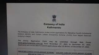 Mahatma Gandhi and Golden Jubilee Scholarship Scheme  Indian Embassy Scholarship in Nepal [upl. by Neyuh126]