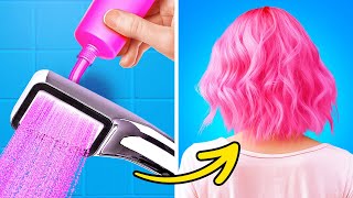 🌈Colorful Hair Hacks For Girls  DIY Beauty Tricks And Smart Girly Hacks 👠💎 [upl. by Malynda]