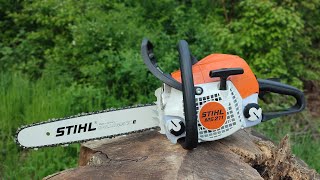 Stihl MS 211 35cc 23HP  first start first cuts break in taho RPM muffler mod and more [upl. by Lig]