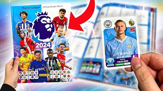 FILLING my NEW Panini PREMIER LEAGUE 2024 HARDBACK STICKER ALBUM Pack Opening [upl. by Annatnom877]