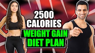 2500 calories weight gain diet plan in hindi  वजन कैसे बढ़ाये  how to gain weight fast girls amp men [upl. by Lem]