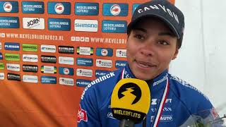 Ceylin del Carmen Alvarado reageert op tweede plaats op NK veldrijden 2023  WIELERFLITS [upl. by Urian]