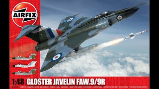 Airfix  Gloster Javelin FAW99R  148 Scale Model  In Box Review [upl. by Sudaorb]