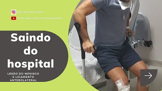 LESÃO NO MENISCO EM ALÇA DE BALDE  LIGAMENTO ANTEROLATERAL  VÍDEO 03  1 dia após cirurgia [upl. by Alvera]