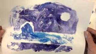 Printmaking  mono printing on acetate and stencils [upl. by Scutt]