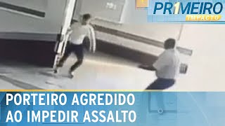 Porteiro é agredido ao tentar impedir furto dentro de condomínio  Primeiro Impacto 020924 [upl. by Stovall]