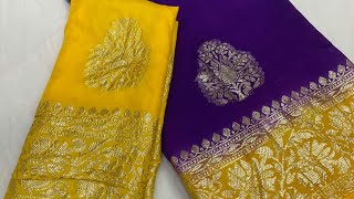 Jaquard border sareesNo CODshipping charges additionalfull details check in description 👇👇👇 [upl. by Nicholson560]