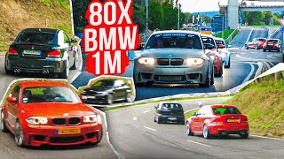 80x BMW 1M Coupé at the Nürburgring Accelerations Drift FlyBys [upl. by Anuaek]