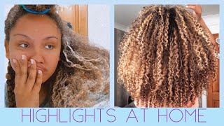 HIGHLIGHTING NATURALLY CURLY HAIR AT HOME [upl. by Ileana799]