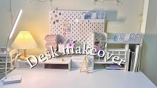 𐙚 Aesthetic desk makeover  decorating my desk  how I organize my stationary ˙✧˖°📷 ༘ ⋆｡˚ [upl. by Sackman]