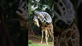 Giant python fights with giraffe animals [upl. by Fern]