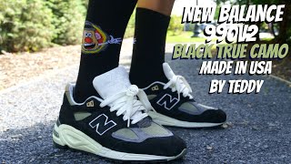 Teddy Santis x New Balance 990v2 quotBlack True Camoquot M990TE2 Review w Lace Swaps [upl. by Syxela]