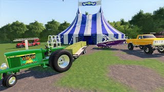 Using race tractor for hay ride at circus  Farming Simulator 19 [upl. by Wendin]