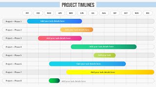 Easy to Use Project Timeline Slide in PowerPoint Tutorial No901 [upl. by Horten354]