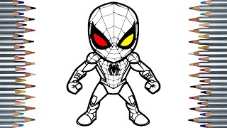 SpiderMan Coloring Pages with NEW Markers in 5 Minutes [upl. by Esinek]