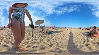 VR 360° Beach Walking Look Around Bogatell Beach  3 july 2024  60FPS  57K Quality [upl. by Cornelius]