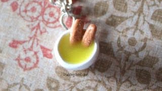 DIY Fish Fingers and Custard Bowl Polymer Clay Charm Necklace Tutorial Doctor Who [upl. by Cavallaro125]