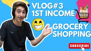 VLOG3 1ST INCOME 😁 GROCERY SHOPPING [upl. by Colfin519]