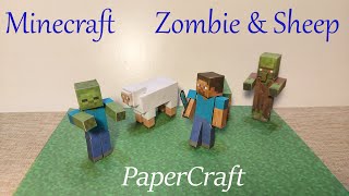 022  Minecraft  Zombie amp Sheep Papercraft Model [upl. by Hewett794]